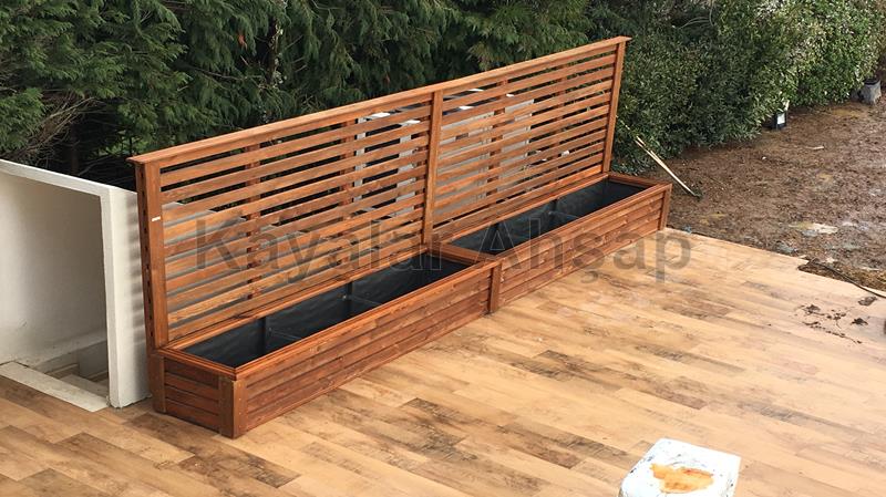 AS-121 Ahşap Duvar Saksı | 190 cm Yüksek Bahçe Paravanı