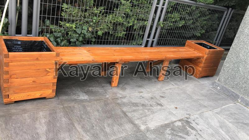 AS-128 Ahşap Saksılı Bank | Sibirya Çam Oturma Grubu